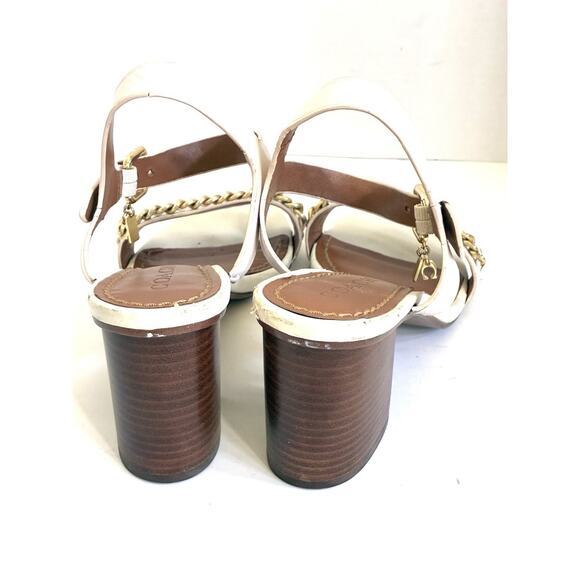 Coach Chain Wedge Heels – White Open Toe (Women’s 8) - Picture 10 of 14